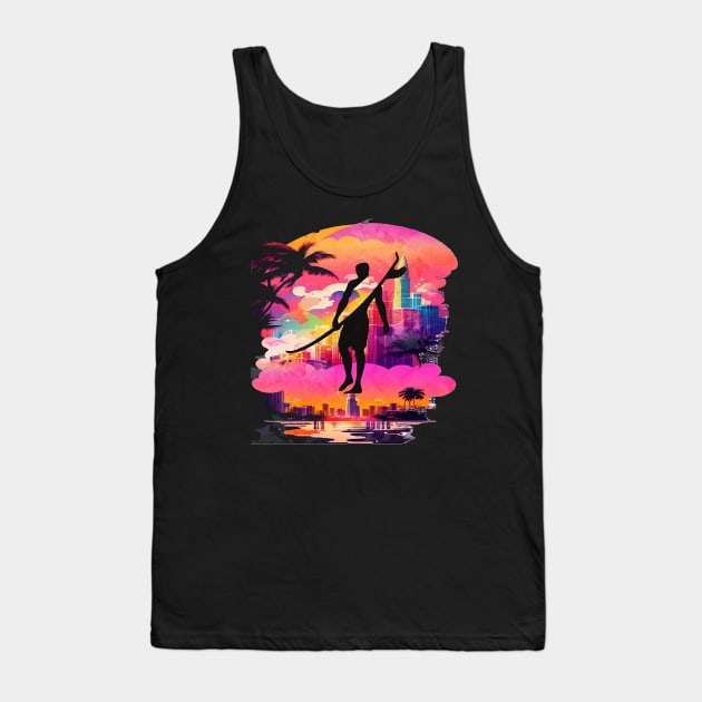 Adventure Awaits For You Surfing, Hello Summer Vintage Funny Surfer Riding Surf  Surfing Lover Gifts Tank Top by Customo